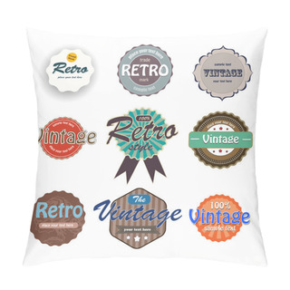 Personality  Vector Set Of Vintage Labels. Pillow Covers