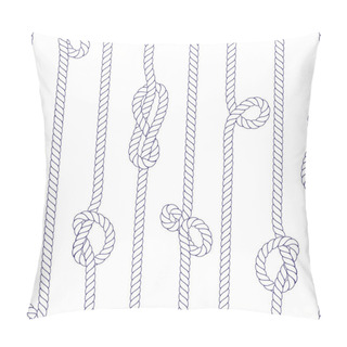 Personality  Vertical Marine Rope With Knots Seamless Vector Print Pillow Covers