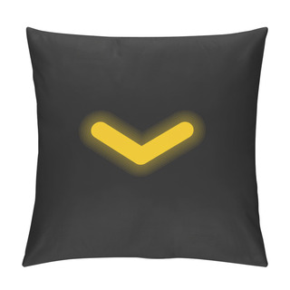 Personality  Angle Arrow Pointing Down Yellow Glowing Neon Icon Pillow Covers