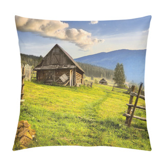 Personality  Mountain Village In The Ukrainian Carpathians.  Pillow Covers