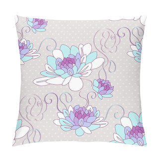 Personality  Seamless Pattern With Decorative Dahlia Flowers Pillow Covers