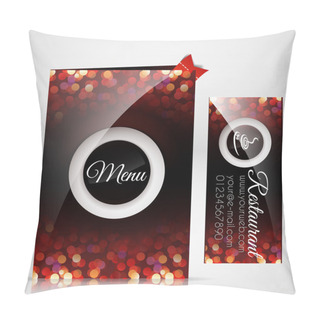 Personality  Restaurant Menu Design. Vector Illustration Pillow Covers
