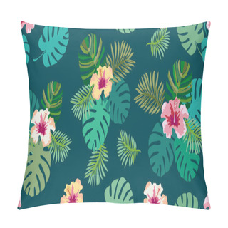 Personality  White And Green Aloha Tropical Print.  Pillow Covers