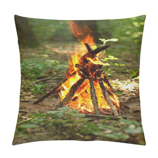 Personality  Bonfire In The Forest. Pillow Covers