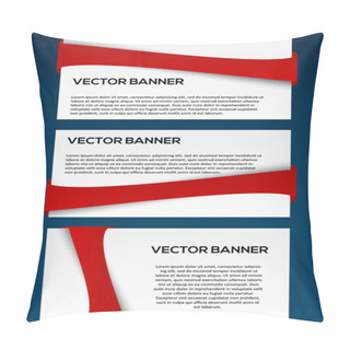 Personality  Vecor Banner Set With Red Line Pillow Covers