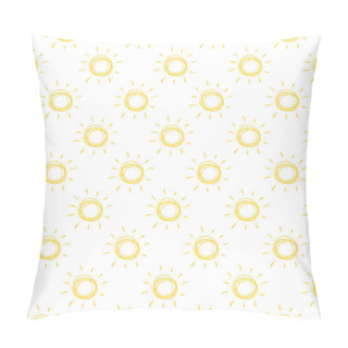 Personality  Seamless Pattern With Hand Drawn Suns Pillow Covers