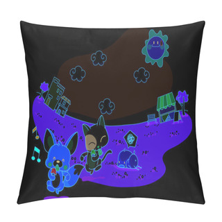 Personality  Funny Animals Dancing On The Park Pillow Covers