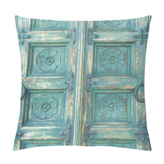 Personality  Wood Door Green Color Pillow Covers