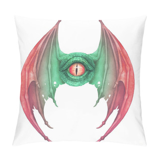 Personality  Flying Dragon Eye In Green Colors With Opened Wigs Pillow Covers