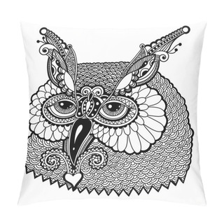 Personality  Black And White Owl Head Pillow Covers