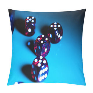 Personality  Colorful Game Dice With Dots On Blurred Background Pillow Covers