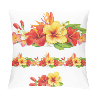 Personality  Garland Of Ropical Flowers Pillow Covers