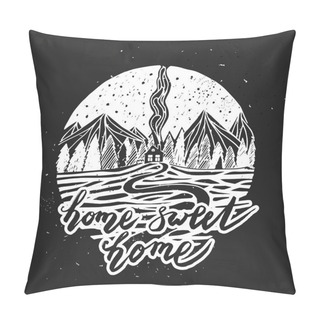 Personality  Hand Drawn Mountain. Pillow Covers