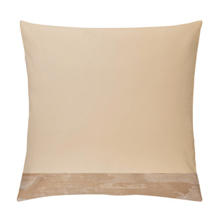 Personality  Dusty Wooden Table Isolated On Beige Background Pillow Covers