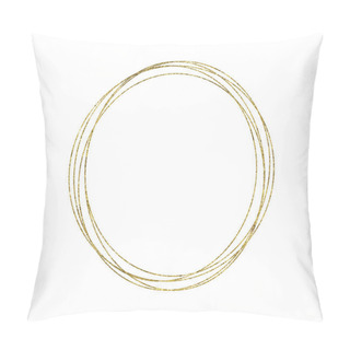 Personality  Gold Geometrical Round Oval Frame Isolated On White Background. Illustration For Cards, Wedding Invitations Pillow Covers