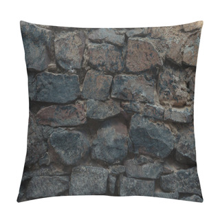 Personality  Close-up View Of Dark Grey Stone Wall Texture Pillow Covers