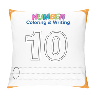 Personality  Number Coloring And Writing For Children Pillow Covers
