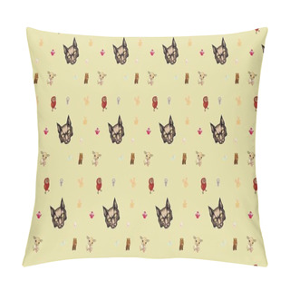 Personality  Colored Background With Different Accessories Pillow Covers