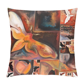 Personality  Inner Encryption Series. Interplay Of Abstract Organic Forms, Symbols, Art Textures And Colors On Subject Of Hidden Meanings, Sacred Life, Drama, Poetry, Mysticism And Art. Pillow Covers