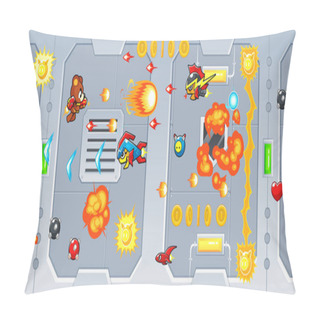 Personality  The Rocketeers Game Assets For 2D Action Adventure Shooting Sidescroller Game. Pillow Covers
