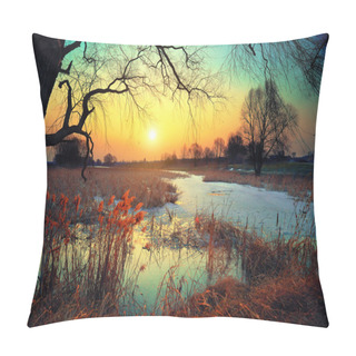 Personality  Winter Rural Landscape Pillow Covers