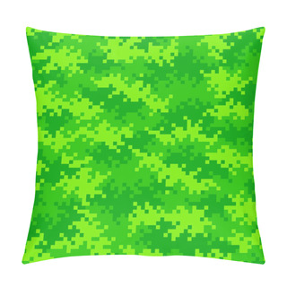 Personality  Neon Green Camouflage Pixel Pattern Seamlessly Tileable Pillow Covers