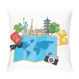 Personality  World Landmarks Icon Pillow Covers
