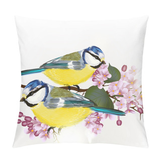 Personality  Background With Vector  Cute Couple Of Birds Pillow Covers