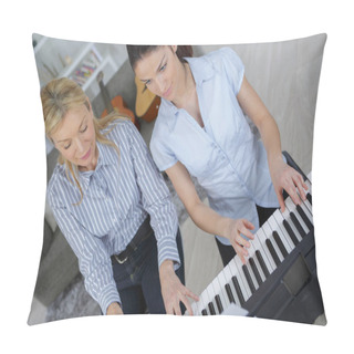 Personality  Master Piano Shows The Student How To Hold His Hand Pillow Covers
