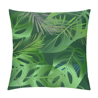 Personality  Vector Seamless Pattern Of Tropical Flowers, Leaves, Vines: Strelitzia, Plumeria, South America, Central Africa, Southeast Asia And Australia. Monsoon Forests, Mangroves. Pillow Covers
