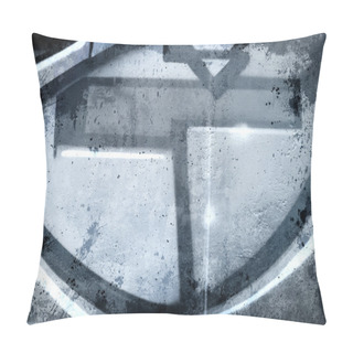 Personality  Machine Over Old Dirty Wall, Urban Hip Hop Background Gray Textu Pillow Covers
