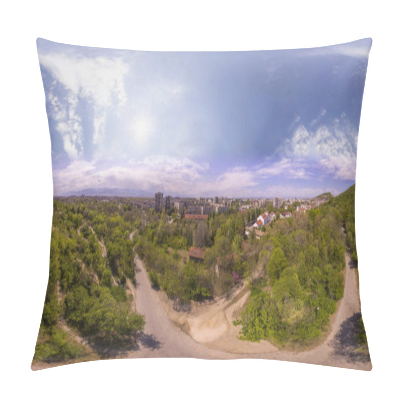 Personality  360 Degrees Aerial Panorama Of The Dzhendem Tepe Also Known As Y Pillow Covers