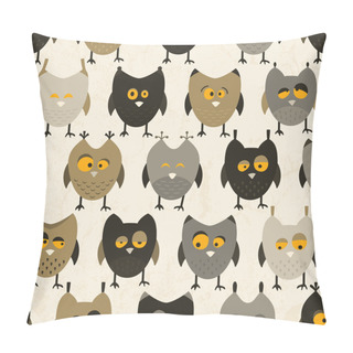 Personality  Owl Seamless Pattern. Vector Background. Pillow Covers