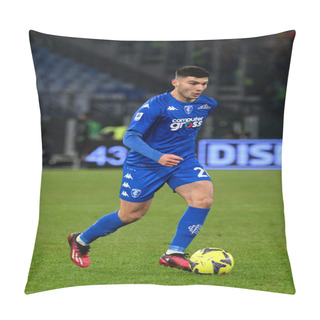 Personality  Nicolo' Cambiaghi (Empoli FC)  During The Italian Football Championship League A 2022/2023 Match Between AS Roma Vs Empoli FC At The Olimpic Stadium In Rome  On 04 February 2023. - Credit: Fabrizio Corradetti/LiveMedi Pillow Covers