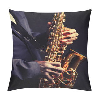 Personality  Musician Playing The Saxophone Pillow Covers
