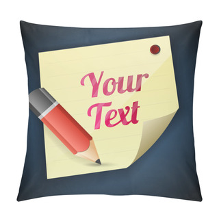 Personality  Vector Illustration Of Blank Paper And Pencil. Pillow Covers