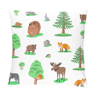 Personality  Cute Forest Animals Seamless Background Pattern Pillow Covers
