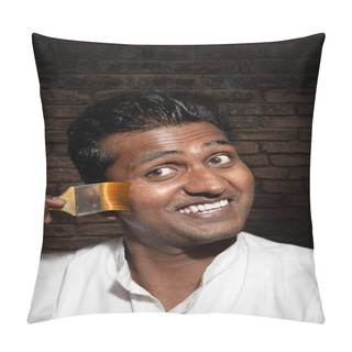Personality  Indian Man With Paintbrush Pillow Covers