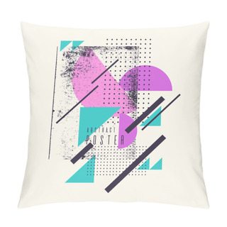 Personality  Retro Abstract Geometric Background. The Poster With The Flat Figures. Pillow Covers