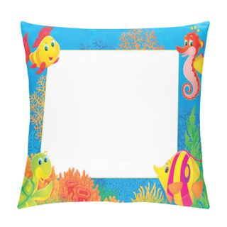 Personality  Underwater Stationery Border Of Tropical Fish Pillow Covers