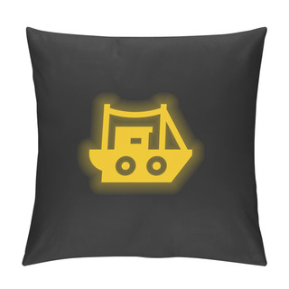 Personality  Boat Yellow Glowing Neon Icon Pillow Covers