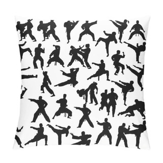 Personality  School Of Karate Silhouettes Pillow Covers