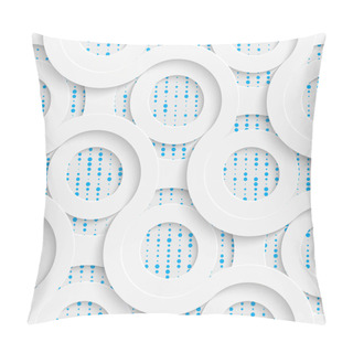 Personality  Seamless Circle And Wave Pattern. White And Blue Wrapping Backgr Pillow Covers
