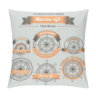 Personality  Set Vintage Nautical Emblem Pillow Covers