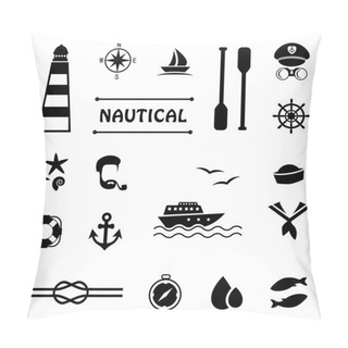 Personality  Vector Nautical Icons, Pillow Covers