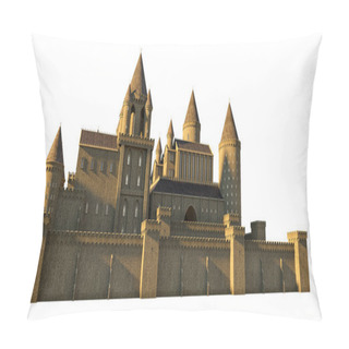 Personality  Castle Academy Fantasy Architecture, 3D Illustration, 3D Rendering Pillow Covers