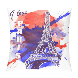 Personality  Big Ben On Red-blue Watercolor Spot Pillow Covers
