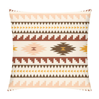Personality  Hand Drawn Earthy Tones Tribal Vector Seamless Pattern. Navajo Graphic Print. Aztec Geometric Background. Ethnic Boho Eye Dazzler Design Perfect For Textiles, Fabric Pillow Covers
