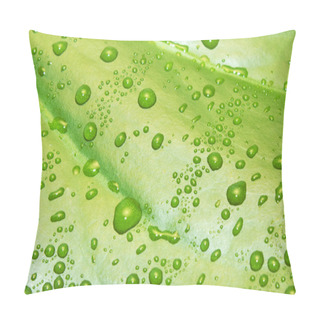 Personality  Green Leaf With Water Drops Texture Pillow Covers