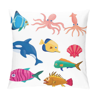 Personality Cartoon Fish Icon Pillow Covers